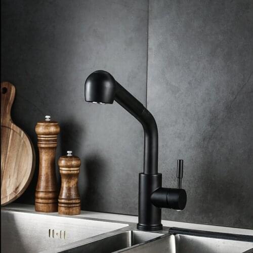 Stainless Steel Rotary Faucet Mixer Kitchen Pull Down Kitchen Mixer Hot and Cold Deck Mounted Water Tap Dish Basin Sink Crane