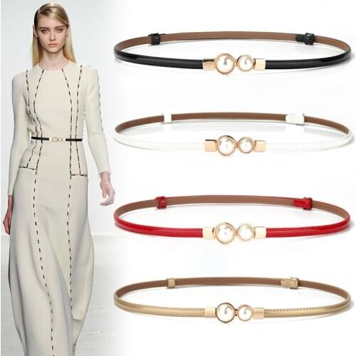 Fashion Women Belt For Cowskin Leather Belts For Dress Designer Waistband Female Pear Snap Genuine Leather Bright Fastener Belt