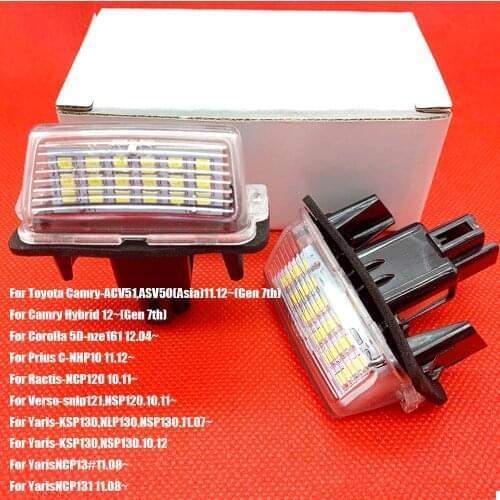 LED number License Light For Toyota Camry 50 Plate Lights Number fit For Peugeot for Citroen 207 306 307 406 407 C3 FOR yaris