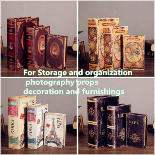 Vintage Wooden Storage Box Retro European Style World map Security Safe Book Cash Money Jewelery Crafts Gifts Organizer Box
