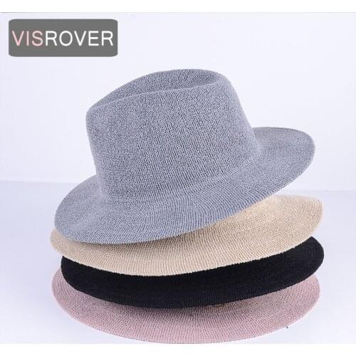 VISROVER 3 Colorways Simple Beach Summer Hat Female Casual Solid Sun Hat Women Small Brim Ribbon cotton Cap Beach Hat