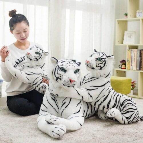 1PC Cute White 30/40/45/57/72/82CM Tigers Plush Toys Simulation Tigers Stuffed Dolls Baby Pillow Plush Kids Birthday Gift