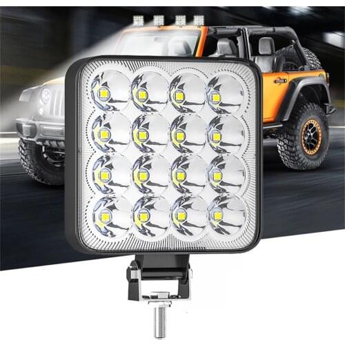 16 LED Headlights 9-80V IP67 For Auto Motorcycle Truck Boat Tractor Trailer Offroad Working Light Auto LED Work Light Spotlight