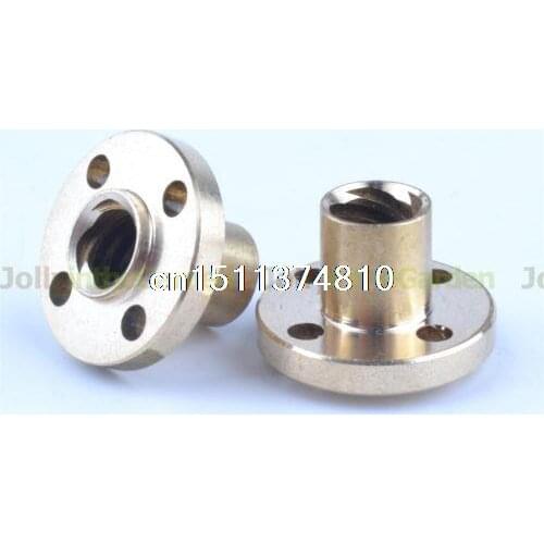 2x Brass Flange Trapezoidal Nut 3D Printer Z Axis Stainless Steel Lead Screw 8mm