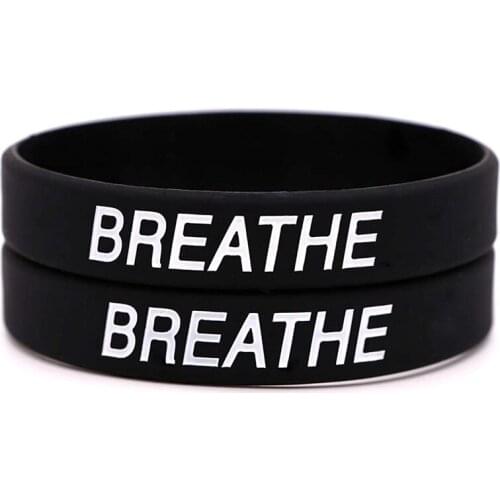 300pcs BREATHE Silicone Bracelets Rubber Wristbands Free Shipping by DHL
