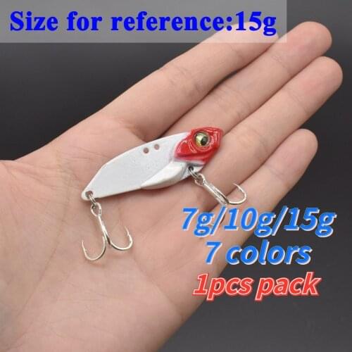 7g/10g/15g VIB Metal Sinking Fishing Lures Bass Artificial Hard Fishing Bait Freshwater Lures Fishing Hook Tackle X