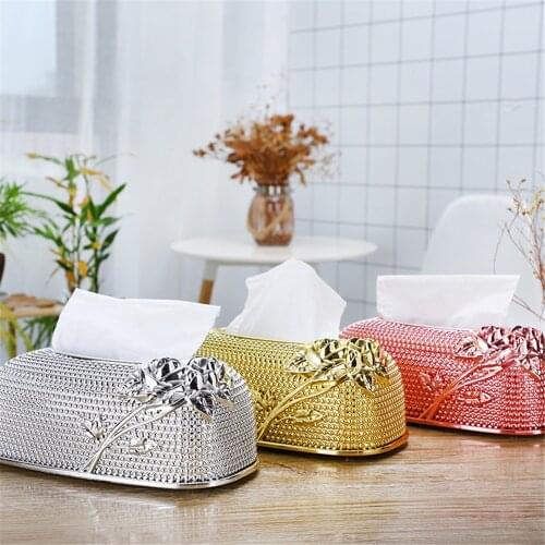 European Style Acrylic Tissue Box Desktop Kitchen Pumping Tray Creative Paper Box Ktv Hotel Bar Napkin Container Home Decoration