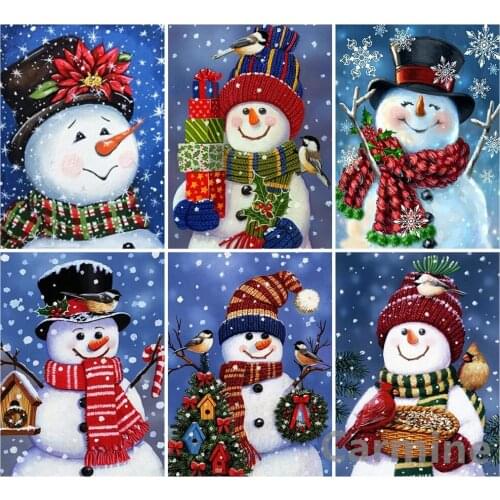 DIY 5D Diamond Painting Landscape Snowman Cross Stitch Embroidery Rhinestones Handmade Full Round&Square Drill Home Decoration