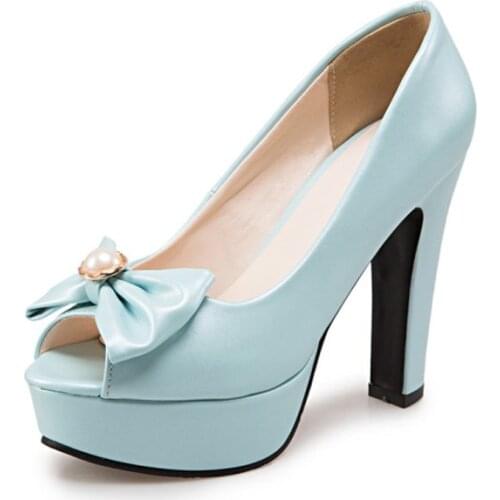 Big Size 11 12 13 14 15 16 17 18 19 ladies high heels women shoes woman pumps Butterfly-knot Waterproof Taiyuzui Sandals