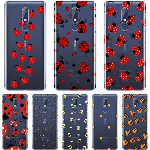 Phone Case For Nokia 7.1 6.1 5.1 3.1 2.1 Plus Soft Silicone Bee Ladybug Pretty Aesthetic Cute Back Cover For Nokia 3.2 4.2 Case