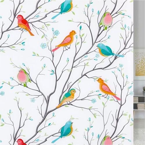 Colorful Birds Glass Sticker Static Cling Thermal-Insulation Privacy Protection Drop-Shipping Reusable Removable Window Decor
