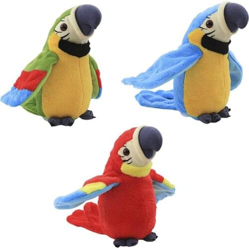 Electronic Talking Parrot Plush Toys Cute Speaking And Recording Repeats Waving Wings Electric Bird Stuffed Plush Toy Kids Toy