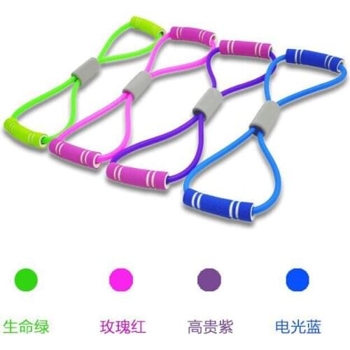 8 Word Resistance Bands Elastic Rope Tension Chest Expander Yoga Pilates Rubber Latex Fitness Bands Stretch Home Yoga Training