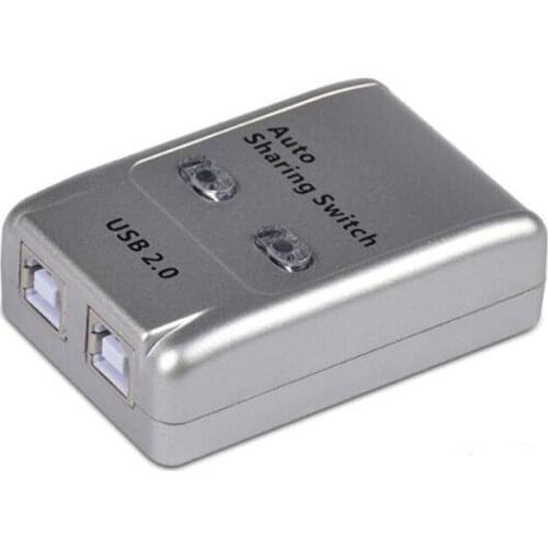 FJGEAR USB 2.0 Auto Sharing Switch 2 Port HUB Adapter Switcher for 2 PC Printer USB Switch Devices Support Windows