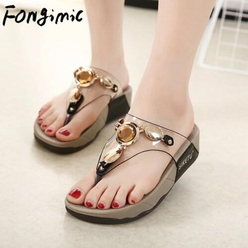 FONGIMIC Womens Summer Indoor slippers Beach Sandals Flip Flops Bohemia Slippers Sandals shoes Flip Flops Summer Home Slippers