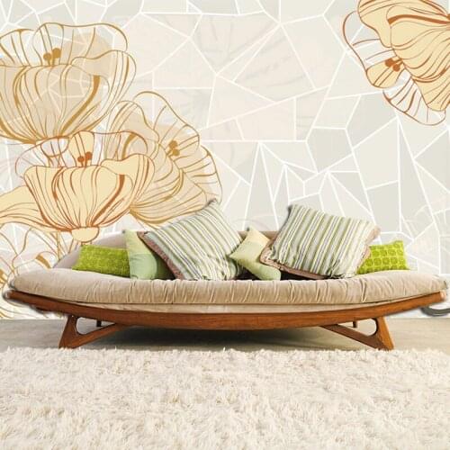 Beibehang Custom photo wallpaper 3d modern simple flowers warm and fresh theme hand-painted living room background wall paper 3d