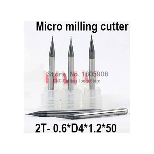Micro carbide cutter 1PCS 2Flute 2F-0.6*4*1.2*50mm alloy milling cutter, CNC machine,milling machine, CNC milling tools, Nc tool