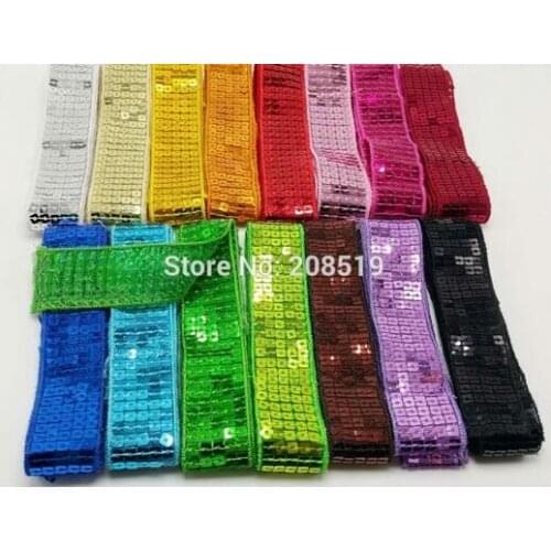FZ0011 5 Rows width 25MM Sequins Ribbons Lace for sexy clothes 19 Yards Apparel accessories Latin Dance Dress/Costume Decoration