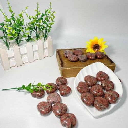 Heart Crystal Stones to Make Crafts Red Coral Jade Natural Stone Beads ZLF Crystals and Stones Healing Room Decor Home