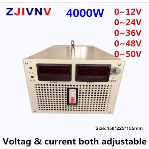 4000W Switching power supply 12V/24V/36/48V/50V current &voltage both adjustable input 110/220/380vac AC DC LED smps 80v 50v 83a