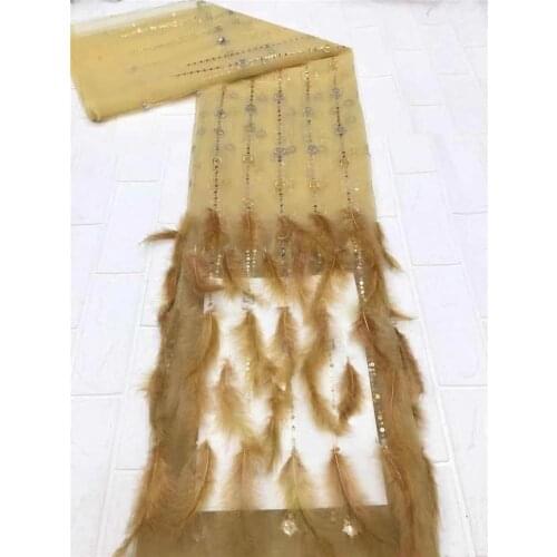 Exquisite French tulle lace, with feather sequin embroidery, suitable for womens dress design fabrics