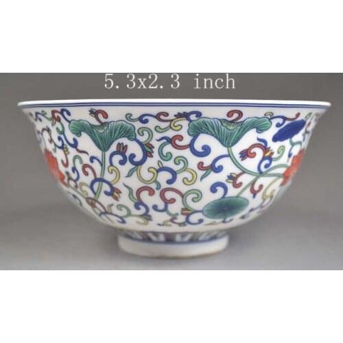 Exquisite Chinese Old Collectibles Handwork Porcelain Painted Flower Bowl with Qianlong Mark