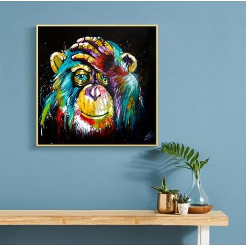 Abstract Watercolor Baboon Art Posters and Prints Art Canvas Painting Salon Wall Pictures for Living Room Cuadros Decoration