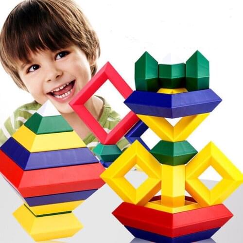 DIY Creative Pyramid Block Educational Toys Variety Diamond Blocks Childrens Assembling Toys Magic Tower