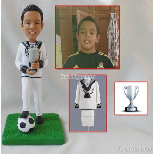 Polymer clay doll figurine kid play football birthday gift souvenir personalized gifts for mom christmas gifts for children kids