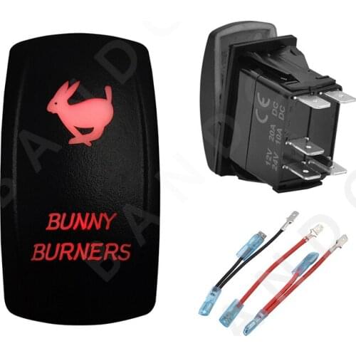 Jumper Wire Set，BUNNY BURNERS 12V 24V Car Boat Caravan Rocker Switches Waterproof Car Buttons Dual Red LED Lights Interior Parts