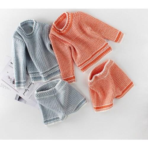 Menoea Baby Girls Knitted Clothing Sets Boys Clothes Infant Children Sweaters Shorts Suits Summer Autumn Fashion Kids Knit Sets