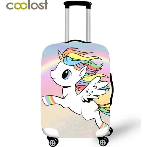 Cartoon Unicorn Travel Luggage Protective Covers Women Cute bagages roulettes Girls Rainbow Clouds Suitcase Travel Accessories