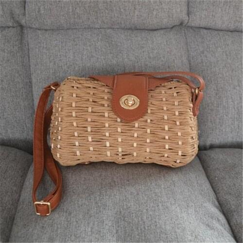 2020 New Womens Paper Women Messenger Bags Bag Summer Straw Bag Lock Bag Beach Bag a6276
