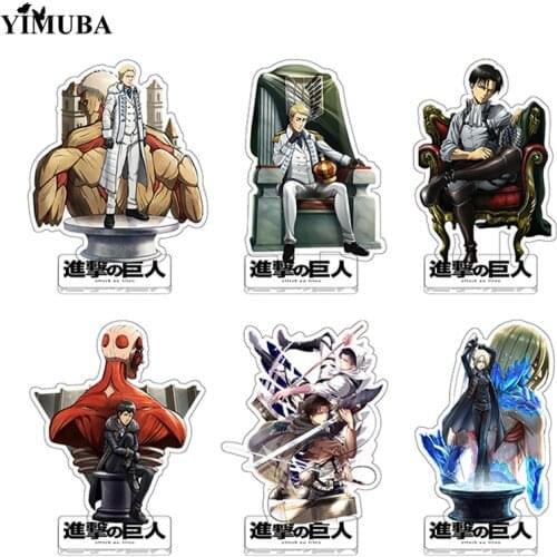 Attack on Titan Acrylic Stand Model Holder Desk Decor Cosplay Levi Eren Erwin Anime Figure Standing Decoration Collectible Toys