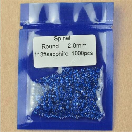 Wholesale Price 1.0~3.0mm Small Round Shape 113# Blue Spinel Gems Beads Lab created Spinel Loose Stone For Jewelry Wax setting