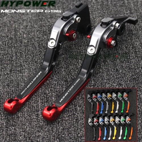 For Ducati 696 MONSTER MONSTER696 2009-2014 Adjustable Folding Extendable Motorbike Motorcycle Red Brake Clutch Levers