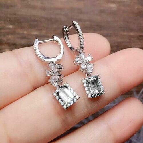 Huitan Luxury Silver Color Women Wedding Earrings Brilliant Cubic Zirconia Delicate Dangle Earrings High Quality Stylish Jewelry