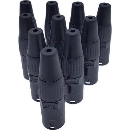 10 piece 8p8c RJ45 net work waterproof connector IP65 D socket panel ethernet connector free shipping