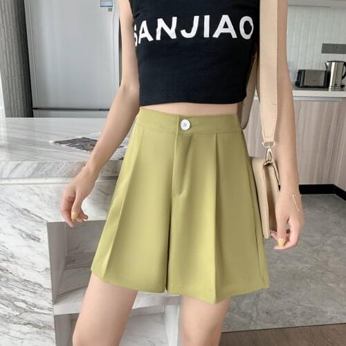 Beautiful High Waist Women Shorts Casual Half Length Wide Leg Women Loose Shorts Elegant Spring Summer Streetwear Club Shorts