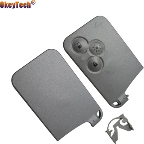OkeyTech Smart Key Remote Card Key For Renault Laguna Espace4 Key Case Shell Replacement Fob 3Buttons Light Button No Blade Chip