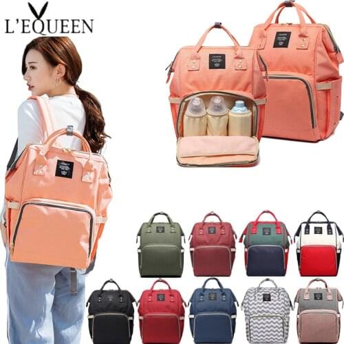 LEQUEEN Diaper Bag Mummy Maternity Nappy Bag Brand Large Capacity Baby Bag Travel Backpack Designer Nursing Bag for Baby Care