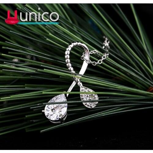 UUNICO 2018 hot Fashion Jewelry Water Drop Shaped white AAA Zircon For Necklace&Pendant /Earrings For Women Free Shipping w520