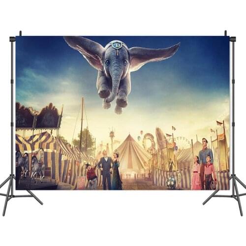 Blue Sky Elephant Photography Photo Flying Backdrop Family Room Decoration Picture Child Custom Birthday Party Vinyl Background