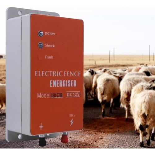 10KM Solar Electric Fence Energizer Charger High Voltage Pulse Controller Animal Cow Sheep Horse Electric Fence Breeding Fence