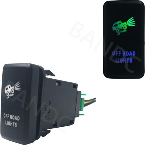 GREEN & BLUE Led, Car OFF-ROAD LIGHTS Rocker Push Switch with Jumper Wires for Toyota FJ Cruiser 2010-2013, Auto Accessories