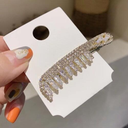 MENGJIQIAO New Korean Luxury Zircon Micro Pave Hairgrips For Women Girls Elegant Comb Hair Clips Party Hair Accessories Jewelry