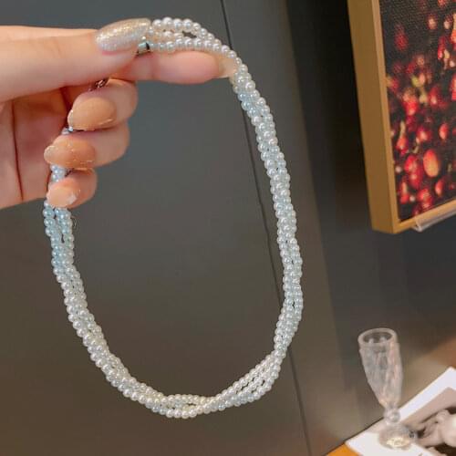 Twining Vintage Pearl Necklaces For Women Trendy New French Romantic Style Wedding Jewelry Personality Irregular Clavicle Chain