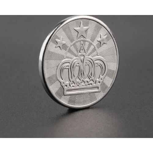 270C 10pcs 25*2mm Game Token Stainless Steel Arcade Game Coin Crown Tokens