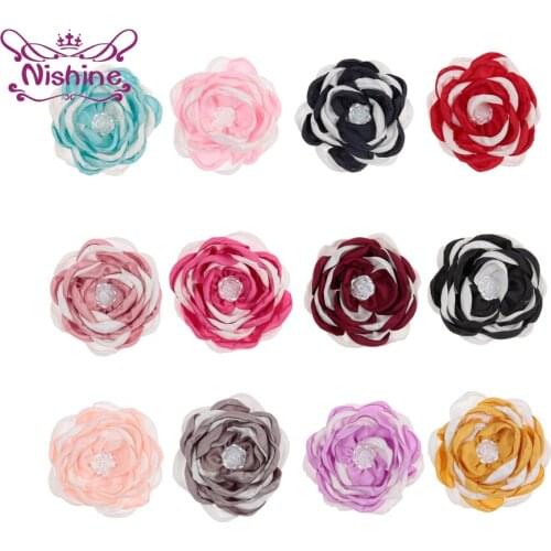 3pcs/lot Double Layer Roast Floral Accessories Handmade Fabric Flower Ornaments Wedding Fake Bouquet Decorations Photo Props