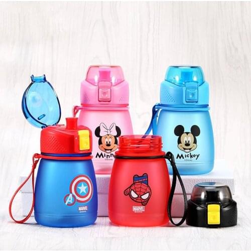 390mL Disney Mickey Minnie Mouse Water Cup Straight Drink Pudding Bottle Potable Baby Kettle Girl Boy School Drinkware Mug Gift